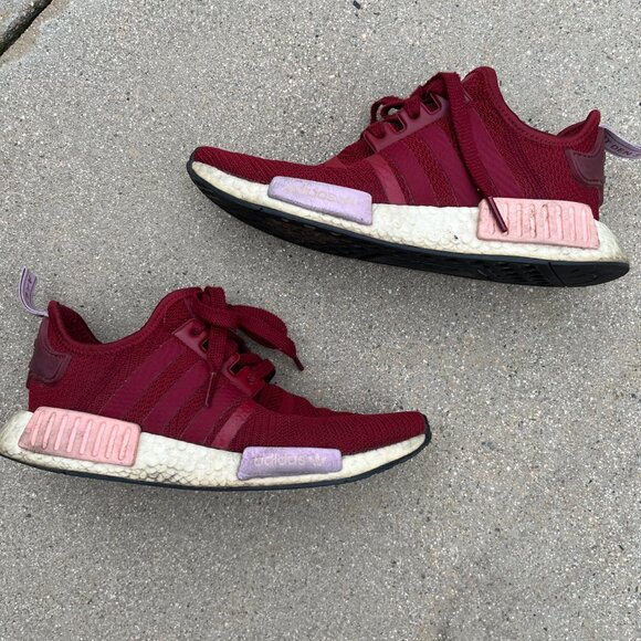Adidas NMD R1 Collegiate Burgundy Runners Women’s Athletic Sneakers blokecore - Picture 7 of 14